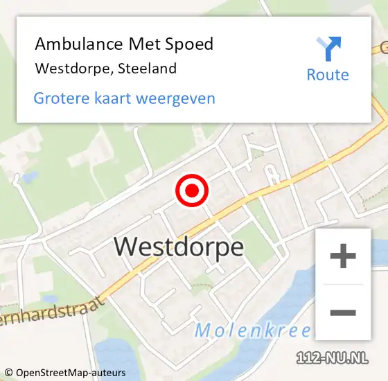 Locatie op kaart van de 112 melding: Ambulance Met Spoed Naar Westdorpe, Steeland op 11 april 2015 09:42