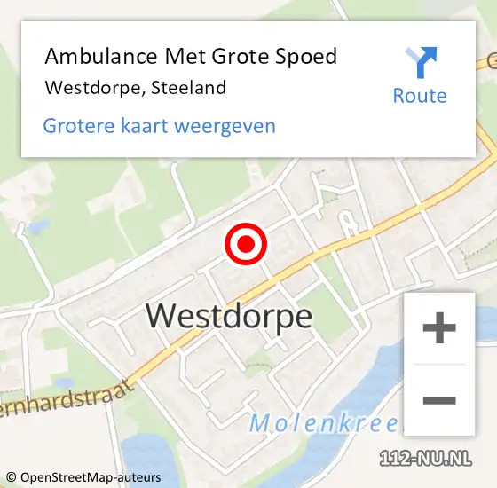 Locatie op kaart van de 112 melding: Ambulance Met Grote Spoed Naar Westdorpe, Steeland op 11 april 2015 09:45