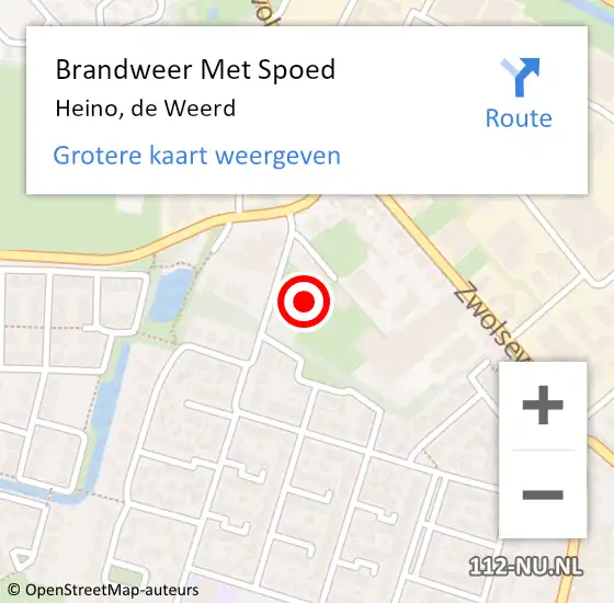 Locatie op kaart van de 112 melding: Brandweer Met Spoed Naar Heino, de Weerd op 11 april 2015 10:56