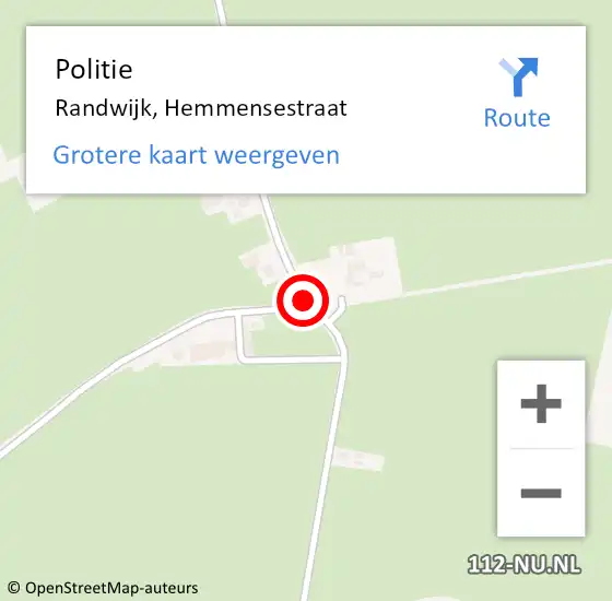 Locatie op kaart van de 112 melding: Politie Randwijk, Hemmensestraat op 11 april 2015 11:28