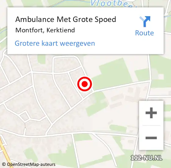 Locatie op kaart van de 112 melding: Ambulance Met Grote Spoed Naar Montfort, Kerktiend op 11 april 2015 12:34