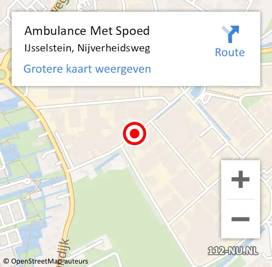 Locatie op kaart van de 112 melding: Ambulance Met Spoed Naar IJsselstein, Nijverheidsweg op 11 april 2015 13:07