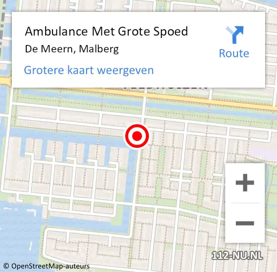 Locatie op kaart van de 112 melding: Ambulance Met Grote Spoed Naar De Meern, Malberg op 11 april 2015 13:31