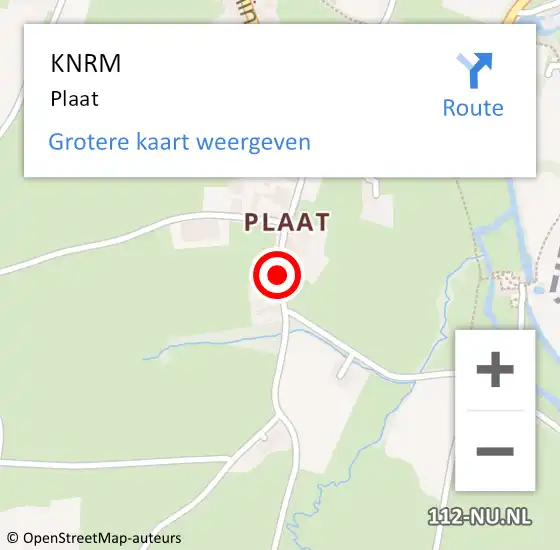 Locatie op kaart van de 112 melding: KNRM Plaat op 11 april 2015 14:00