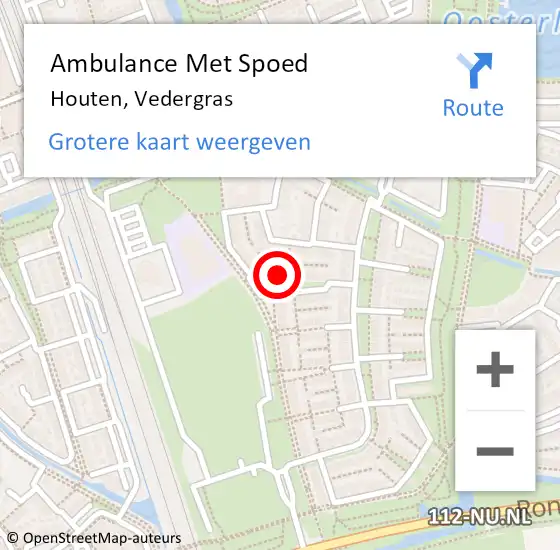 Locatie op kaart van de 112 melding: Ambulance Met Spoed Naar Houten, Vedergras op 11 april 2015 14:11