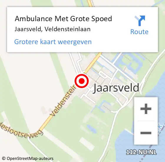 Locatie op kaart van de 112 melding: Ambulance Met Grote Spoed Naar Jaarsveld, Veldensteinlaan op 11 april 2015 15:36