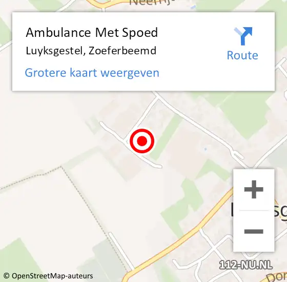 Locatie op kaart van de 112 melding: Ambulance Met Spoed Naar Luyksgestel, Zoeferbeemd op 11 april 2015 15:38