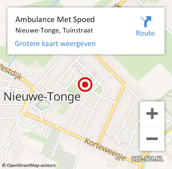 Locatie op kaart van de 112 melding: Ambulance Met Spoed Naar Nieuwe-Tonge, Tuinstraat op 11 april 2015 16:47