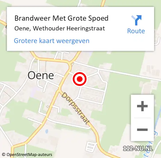 Locatie op kaart van de 112 melding: Brandweer Met Grote Spoed Naar Oene, Wethouder Heeringstraat op 11 april 2015 17:23