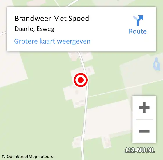 Locatie op kaart van de 112 melding: Brandweer Met Spoed Naar Daarle, Esweg op 11 april 2015 18:19