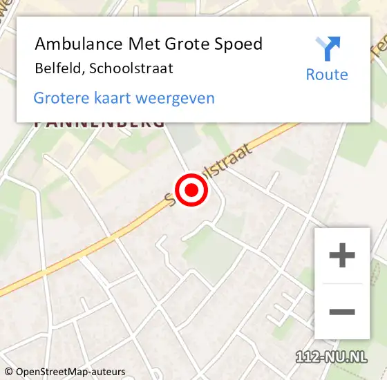 Locatie op kaart van de 112 melding: Ambulance Met Grote Spoed Naar Belfeld, Schoolstraat op 11 april 2015 18:56