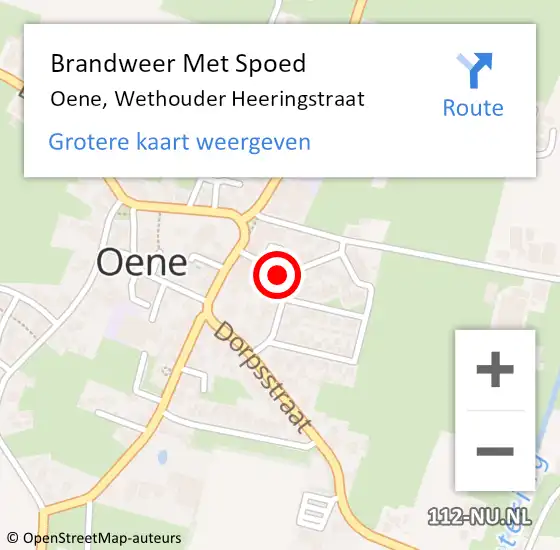 Locatie op kaart van de 112 melding: Brandweer Met Spoed Naar Oene, Wethouder Heeringstraat op 11 april 2015 19:10