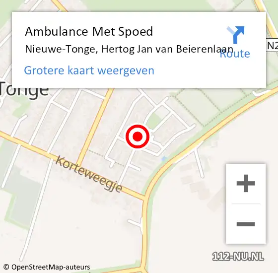 Locatie op kaart van de 112 melding: Ambulance Met Spoed Naar Nieuwe-Tonge, Hertog Jan van Beierenlaan op 11 april 2015 21:23