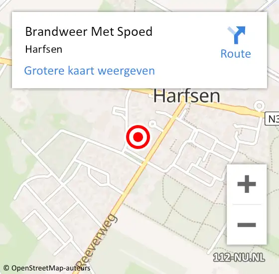 Locatie op kaart van de 112 melding: Brandweer Met Spoed Naar Harfsen op 11 april 2015 22:24