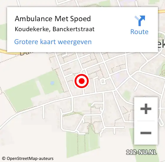 Locatie op kaart van de 112 melding: Ambulance Met Spoed Naar Koudekerke, Banckertstraat op 12 april 2015 01:49