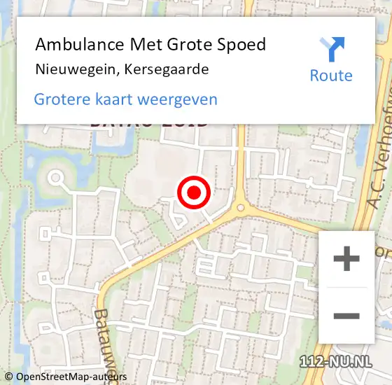 Locatie op kaart van de 112 melding: Ambulance Met Grote Spoed Naar Nieuwegein, Kersegaarde op 12 april 2015 04:15