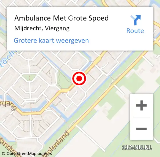 Locatie op kaart van de 112 melding: Ambulance Met Grote Spoed Naar Mijdrecht, Viergang op 12 april 2015 04:38