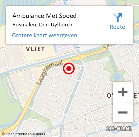 Locatie op kaart van de 112 melding: Ambulance Met Spoed Naar Rosmalen, Den-Uylborch op 12 april 2015 09:34