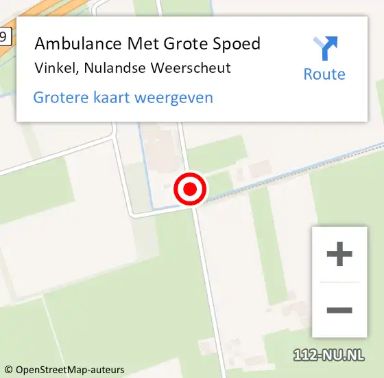 Locatie op kaart van de 112 melding: Ambulance Met Grote Spoed Naar Vinkel, Nulandse Weerscheut op 12 april 2015 11:45