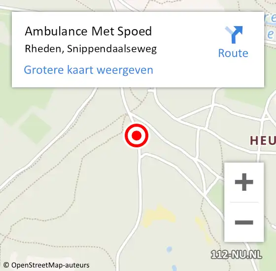 Locatie op kaart van de 112 melding: Ambulance Met Spoed Naar Rheden, Snippendaalseweg op 12 april 2015 13:40