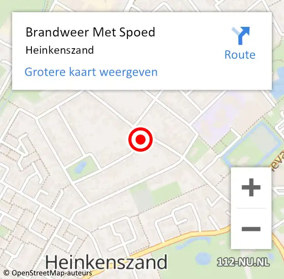 Locatie op kaart van de 112 melding: Brandweer Met Spoed Naar Heinkenszand op 12 april 2015 13:50