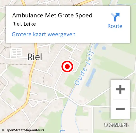 Locatie op kaart van de 112 melding: Ambulance Met Grote Spoed Naar Riel, Leike op 12 april 2015 15:11