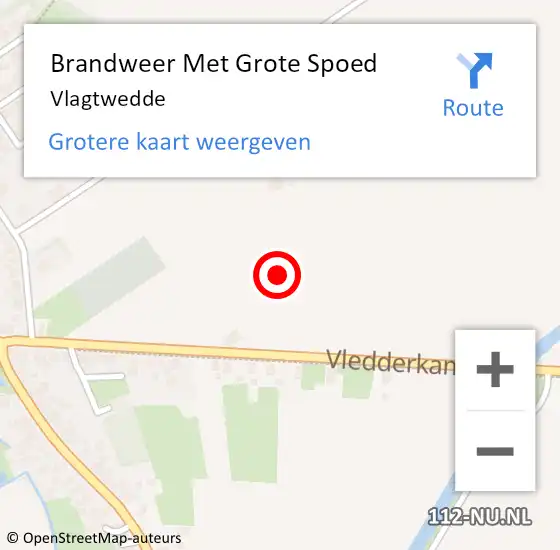 Locatie op kaart van de 112 melding: Brandweer Met Grote Spoed Naar Vlagtwedde op 12 april 2015 15:30