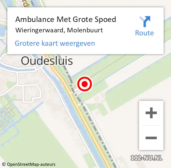 Locatie op kaart van de 112 melding: Ambulance Met Grote Spoed Naar Wieringerwaard, Molenbuurt op 12 april 2015 15:57