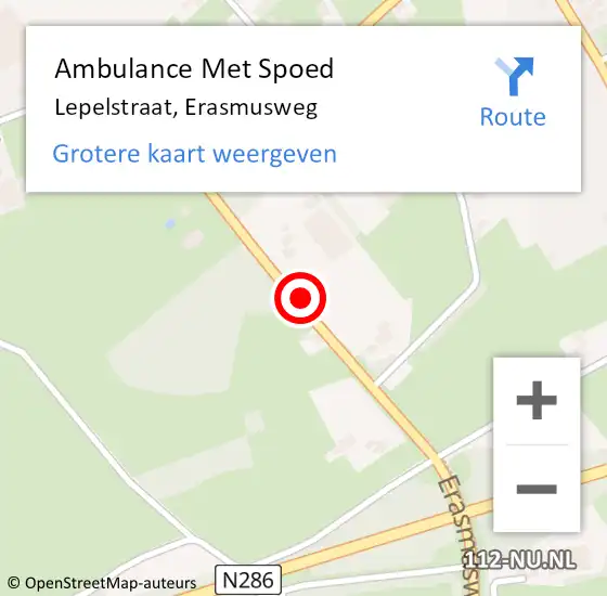 Locatie op kaart van de 112 melding: Ambulance Met Spoed Naar Lepelstraat, Erasmusweg op 12 april 2015 16:53