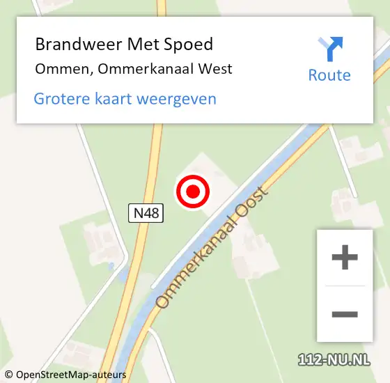 Locatie op kaart van de 112 melding: Brandweer Met Spoed Naar Ommen, Ommerkanaal West op 11 september 2013 20:09