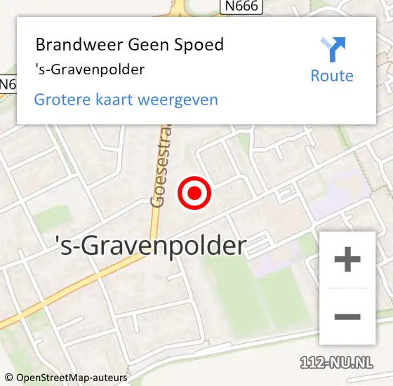 Locatie op kaart van de 112 melding: Brandweer Geen Spoed Naar 's-Gravenpolder op 4 november 2013 19:29