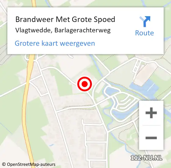 Locatie op kaart van de 112 melding: Brandweer Met Grote Spoed Naar Vlagtwedde, Barlagerachterweg op 12 april 2015 17:57