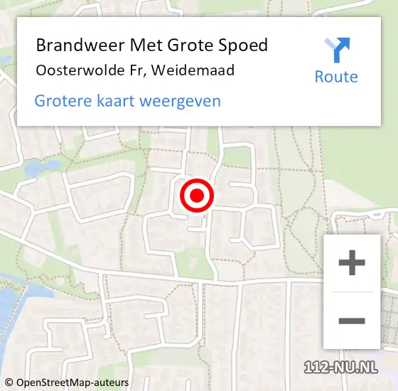 Locatie op kaart van de 112 melding: Brandweer Met Grote Spoed Naar Oosterwolde Fr, Weidemaad op 4 november 2013 19:37