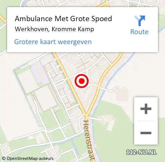 Locatie op kaart van de 112 melding: Ambulance Met Grote Spoed Naar Werkhoven, Kromme Kamp op 4 november 2013 19:38