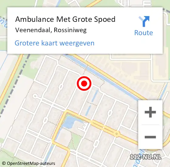 Locatie op kaart van de 112 melding: Ambulance Met Grote Spoed Naar Veenendaal, Rossiniweg op 12 april 2015 19:25