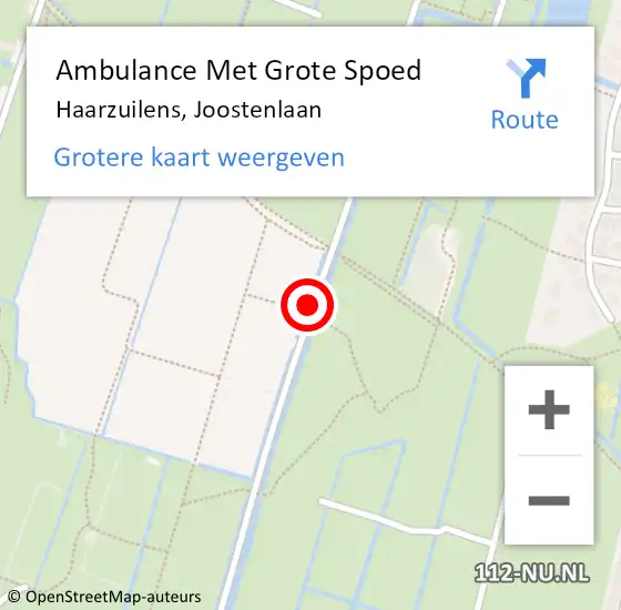 Locatie op kaart van de 112 melding: Ambulance Met Grote Spoed Naar Haarzuilens, Joostenlaan op 12 april 2015 22:18