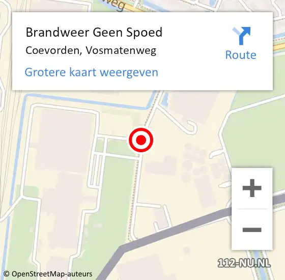 Locatie op kaart van de 112 melding: Brandweer Geen Spoed Naar Coevorden, Vosmatenweg op 4 november 2013 19:59