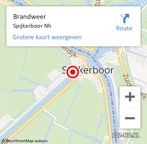 Locatie op kaart van de 112 melding: Brandweer Spijkerboor Nh op 4 november 2013 20:14