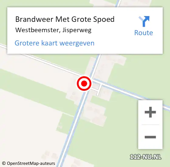 Locatie op kaart van de 112 melding: Brandweer Met Grote Spoed Naar Westbeemster, Jisperweg op 13 april 2015 05:11