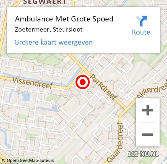 Locatie op kaart van de 112 melding: Ambulance Met Grote Spoed Naar Zoetermeer, Steursloot op 13 april 2015 08:13