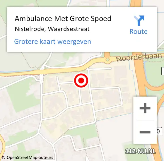 Locatie op kaart van de 112 melding: Ambulance Met Grote Spoed Naar Nistelrode, Waardsestraat op 13 april 2015 10:11