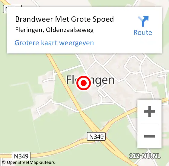 Locatie op kaart van de 112 melding: Brandweer Met Grote Spoed Naar Fleringen, Oldenzaalseweg op 13 april 2015 11:55