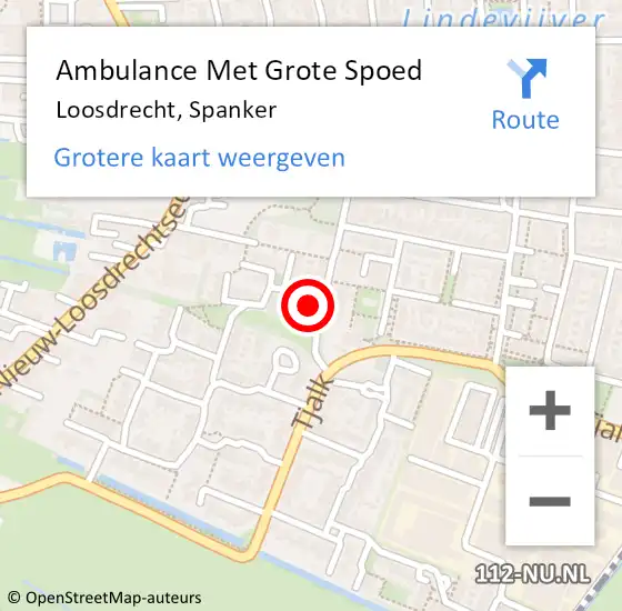 Locatie op kaart van de 112 melding: Ambulance Met Grote Spoed Naar Loosdrecht, Spanker op 13 april 2015 12:55