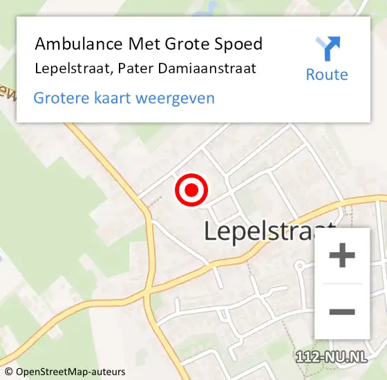 Locatie op kaart van de 112 melding: Ambulance Met Grote Spoed Naar Lepelstraat, Pater Damiaanstraat op 13 april 2015 14:31