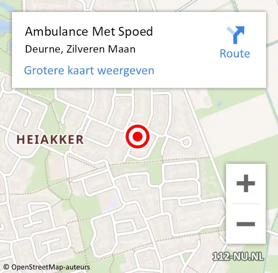 Locatie op kaart van de 112 melding: Ambulance Met Spoed Naar Deurne, Zilveren Maan op 13 april 2015 14:32