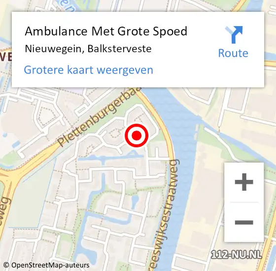 Locatie op kaart van de 112 melding: Ambulance Met Grote Spoed Naar Nieuwegein, Balksterveste op 4 november 2013 22:06