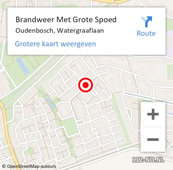 Locatie op kaart van de 112 melding: Brandweer Met Grote Spoed Naar Oudenbosch, Watergraaflaan op 13 april 2015 17:32