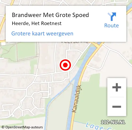 Locatie op kaart van de 112 melding: Brandweer Met Grote Spoed Naar Heerde, Het Roetnest op 13 april 2015 18:13