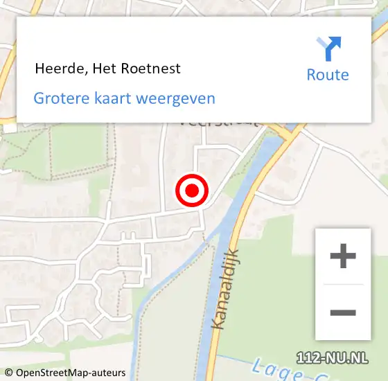 Locatie op kaart van de 112 melding:  Heerde, Het Roetnest op 13 april 2015 18:14