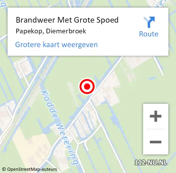 Locatie op kaart van de 112 melding: Brandweer Met Grote Spoed Naar Papekop, Diemerbroek op 4 november 2013 22:35